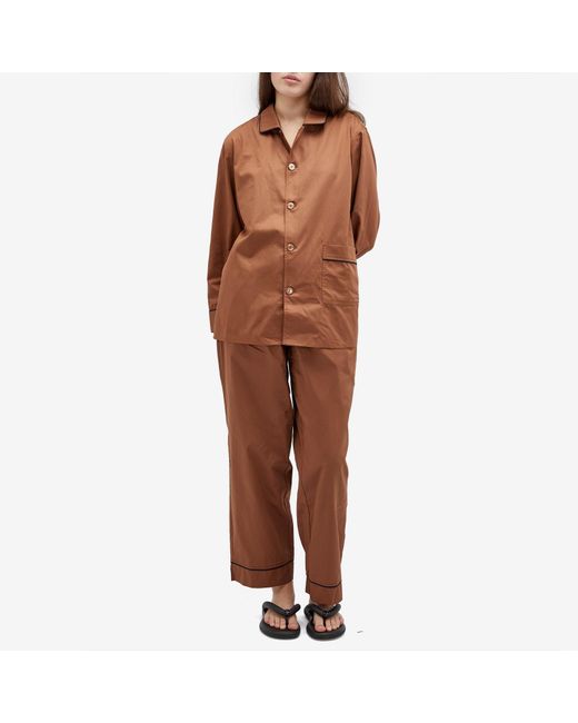 Hay Brown Outline Long Pyjama Shirt