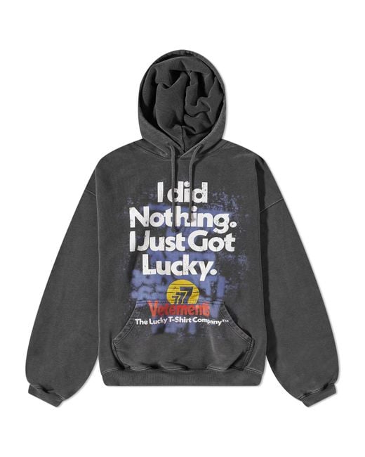 Vetements Gray I Got Lucky Hoodie for men