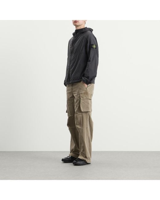 Stone Island Black Ultralight Nylon Stretch-Tc Hooded Jacket for men