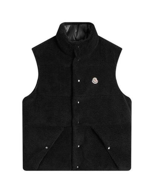 Moncler Black Colbricon Teddy Fleece Vest for men