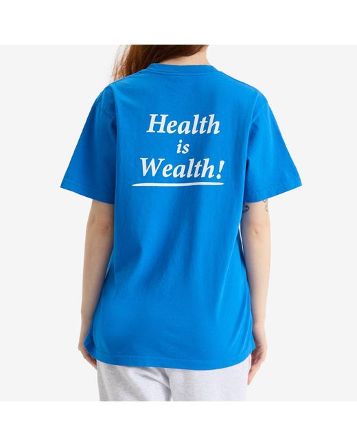 Sporty & Rich Blue Health Is Wealth T-Shirt