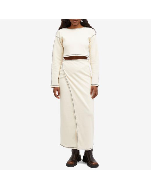 Baserange White Garble Wrap Skirt