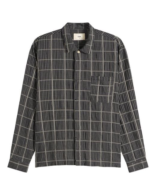 Folk Black Patch Shirt for men