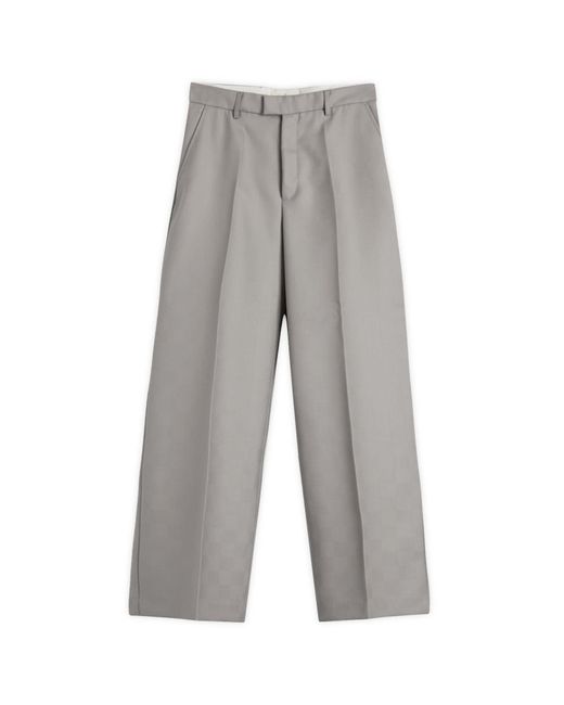 Second/Layer Gray Baggy Hidden Check Tailored Trousers for men
