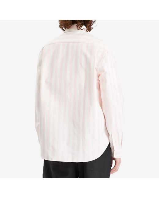 Acne White Sunnie Vintage Oxford Stripe Shirt for men