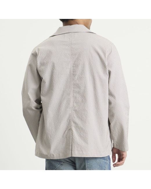 Kestin Gray Seersucker Huntly Jacket for men