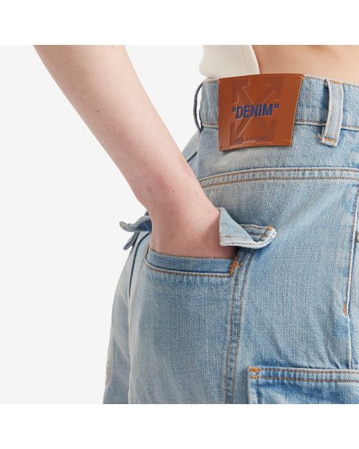 Off-White c/o Virgil Abloh Blue Denim Cargo Shorts