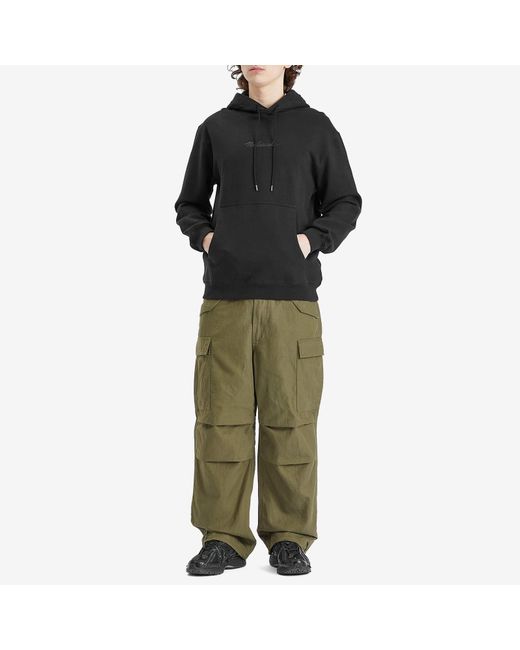 Maharishi Black Embroided Popover Hoodie for men