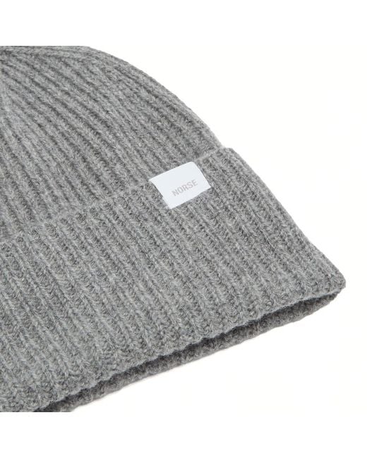Norse Projects Gray Standard Lambswool Beanie for men