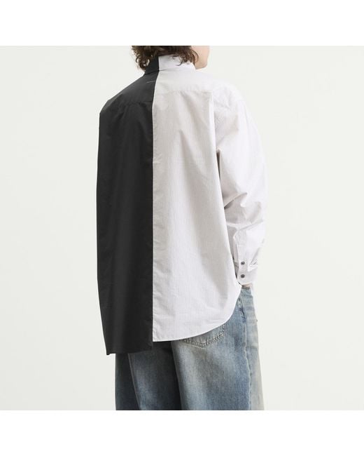 Maison Margiela Black Mm6 Bi-Colour Cotton Numbers Shirt for men