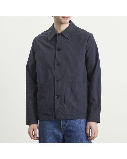 NN07 Black Blaze Seersucker Shirt Jacket for men