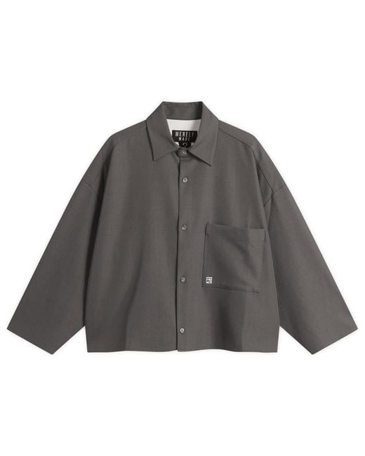 Merely Made Gray Cropped Overshirt for men