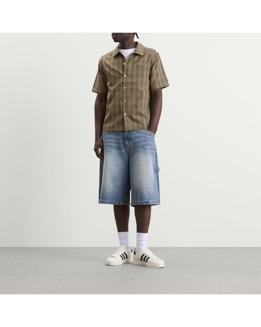 Dime Green Plaid Short Sleeve Shirt for men