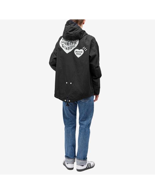 Human Made Black Hooded Fishtail Parka Jacket for men