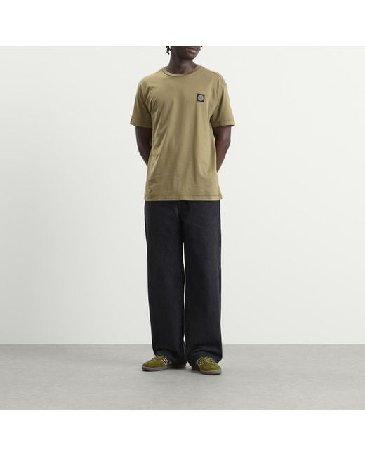 Stone Island Green Patch Logo T-Shirt for men