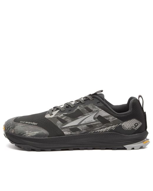 And Wander Black X Altra Lone Peak 9+ Sneakers for men