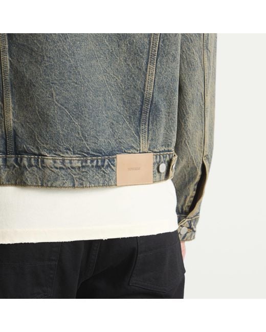 Represent Green Denim Trucker Jacket for men