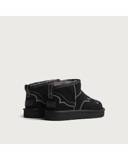 Ugg Black Classic Ultra Mini Western Boot