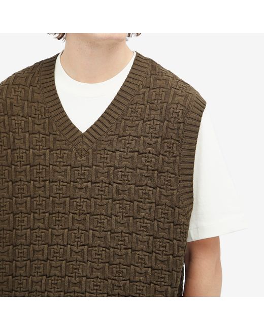 POLAR SKATE Green Alex Knitted Vest for men