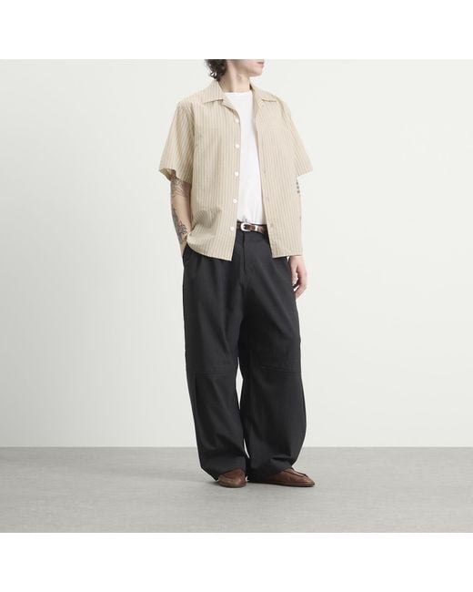 le PERE Natural Stripe Camp Shirt for men