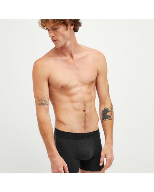 Skims Black Cotton Boxer Brief 3" for men