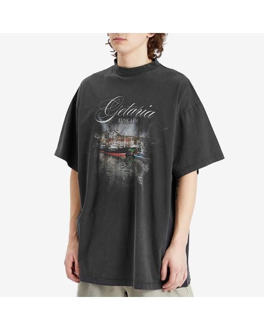 Balenciaga Getaria Tubular Oversized T-Shirt in Black for Men