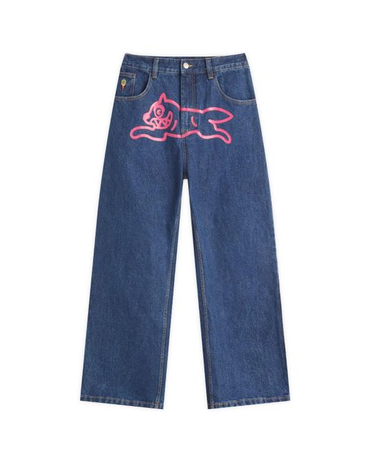 ICECREAM Blue Running Dog Double Scoop Denim Pant for men