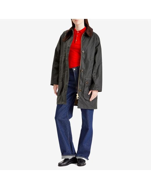Barbour Black The Edit By Alexa Loren Oversized Waxed Jacket
