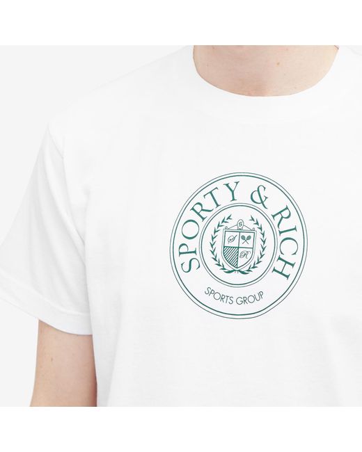 Sporty & Rich White Conneticut Crest T-Shirt