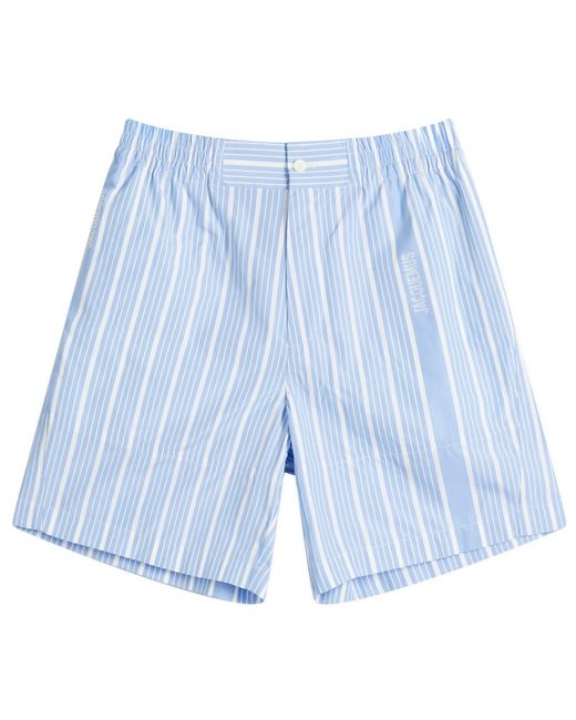 Jacquemus Blue Stripe Shorts for men