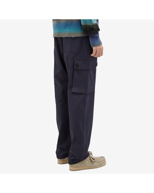 Paul Smith Blue Elastic Waist Cargo Pants for men