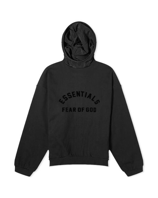 Fear Of God Black Spring Nylon Fleece Hoodie for men