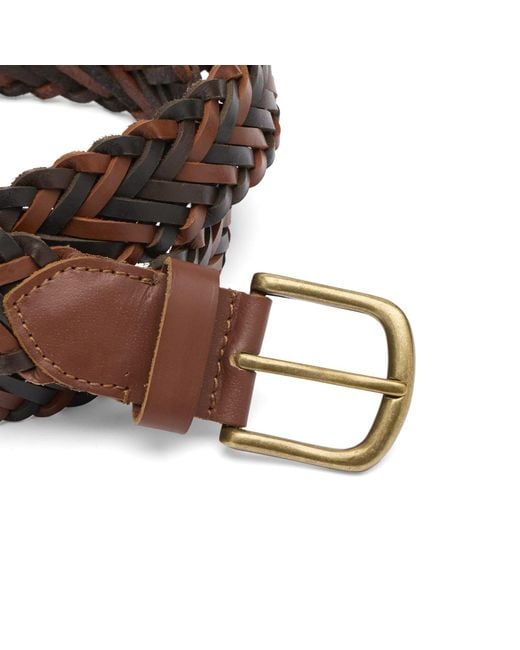 Corridor NYC Brown Braided Leather Belt for men