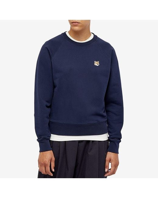 Maison Kitsuné Blue Maison Kitsune Fox Head Patch Adjusted Sweat