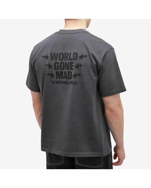 A Bathing Ape Black Wgm Garment Dyed T-Shirt for men