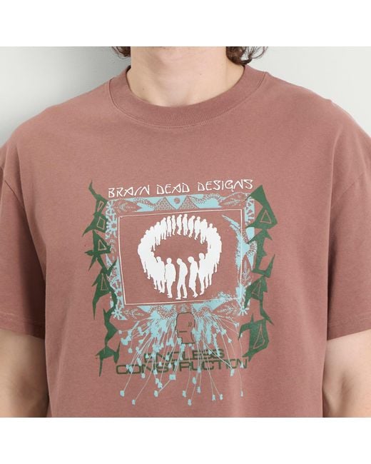 Brain Dead Pink Endless Construction T-Shirt for men