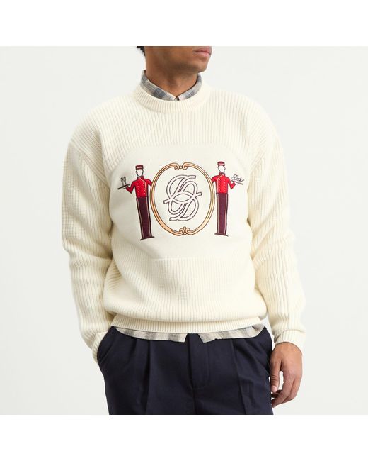 Drole de Monsieur White Drole De Monsieur Jacquard Groom Knit Jumper for men