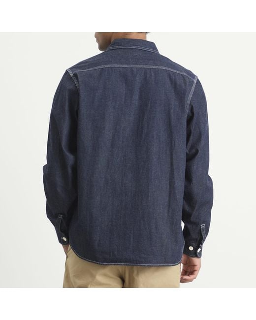 Visvim Blue Mud Wash Denim Shirt for men