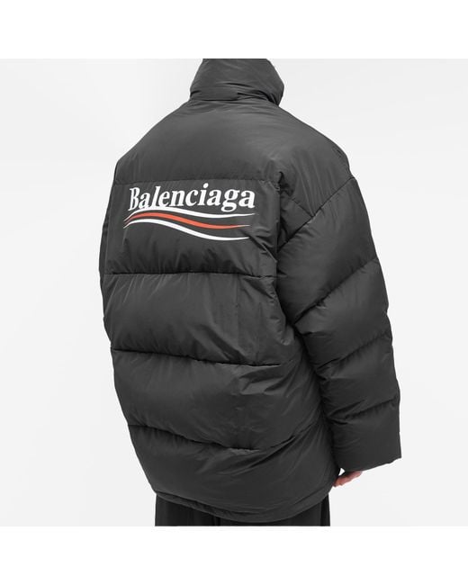 Balenciaga Black Political Campaign Puffer Jacket for men