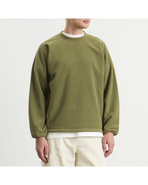 Gramicci Green Thermal Fleece Crew Sweater for men