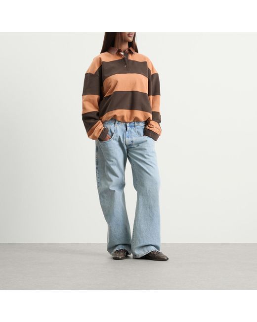 Acne Brown Folio Stripe Rugby Shirt