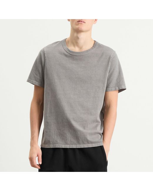 Les Tien Gray Heavyweight Binded Neck T-Shirt for men
