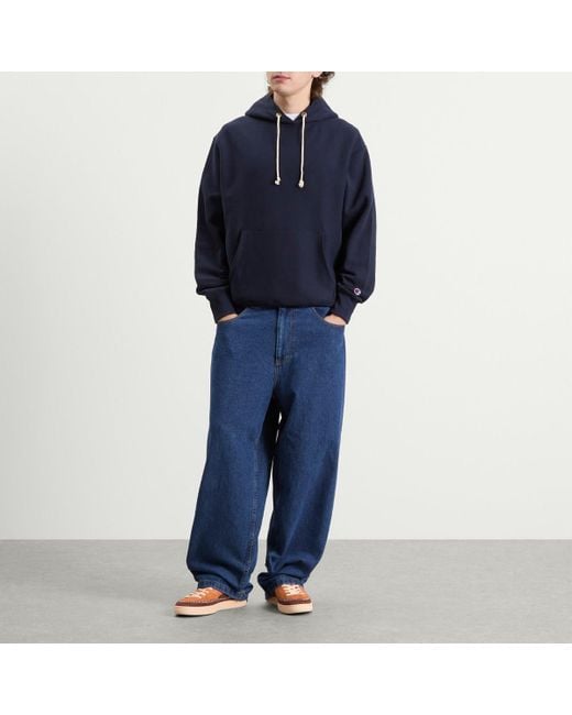Champion Blue Reverse Weave Fleece Hoodie for men
