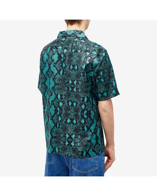 Fred Perry Blue Snake Print Vacation Shirt for men