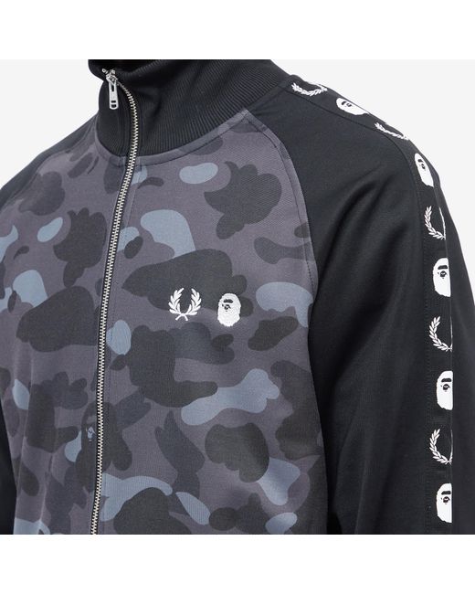 Fred Perry Gray X Bape Camo Track Jacket for men
