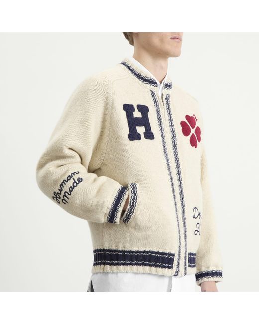 Human Made Natural Zip-Up Knit Cardigan for men
