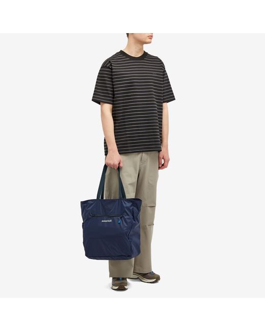 Montbell Blue Pocketable Ripstop Light Tote for men