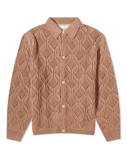 A Kind Of Guise Brown Per Knit Polo Jacket for men