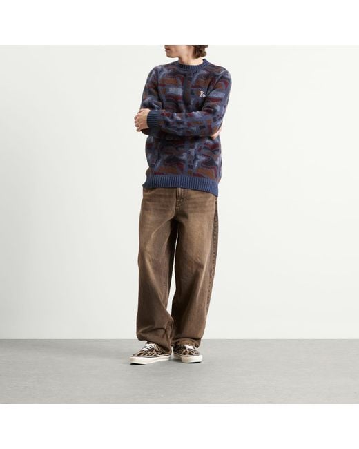 by Parra Blue Repeat Ftp Booster Knit Jumper for men