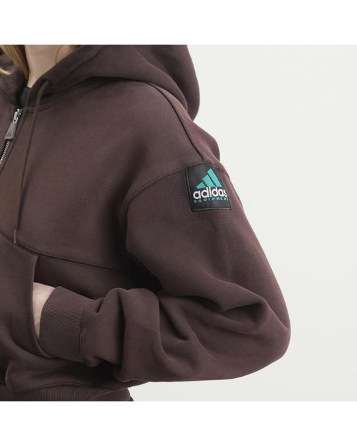 Adidas Brown Eqt Cropped Hoodie